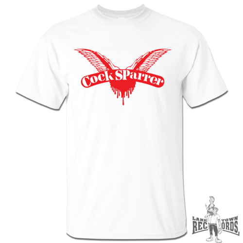 COCK SPARRER - Logo (T-Shirt) White S-XXL Laketown Records